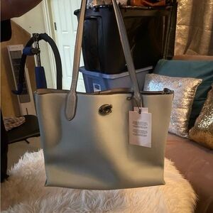 Coach Gray Leather Tote Bag